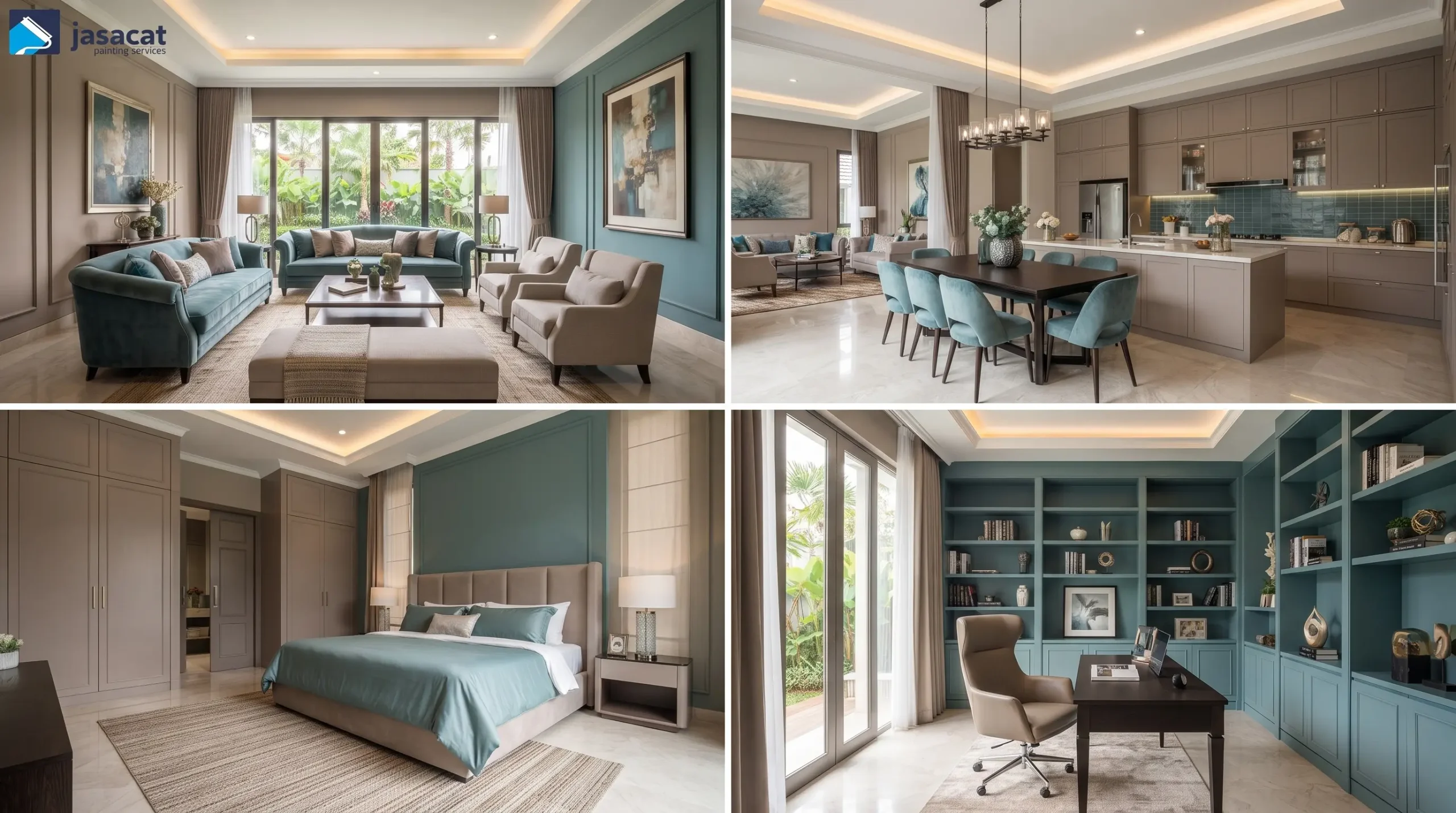 Kombinasi Dusty Teal dan Taupe untuk Interior Berkarakter