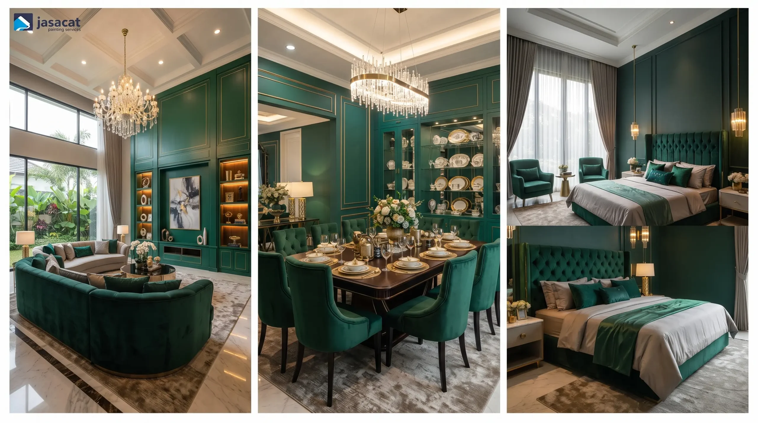 Hadirkan Kesan Mewah dengan Warna Emerald untuk Interior
