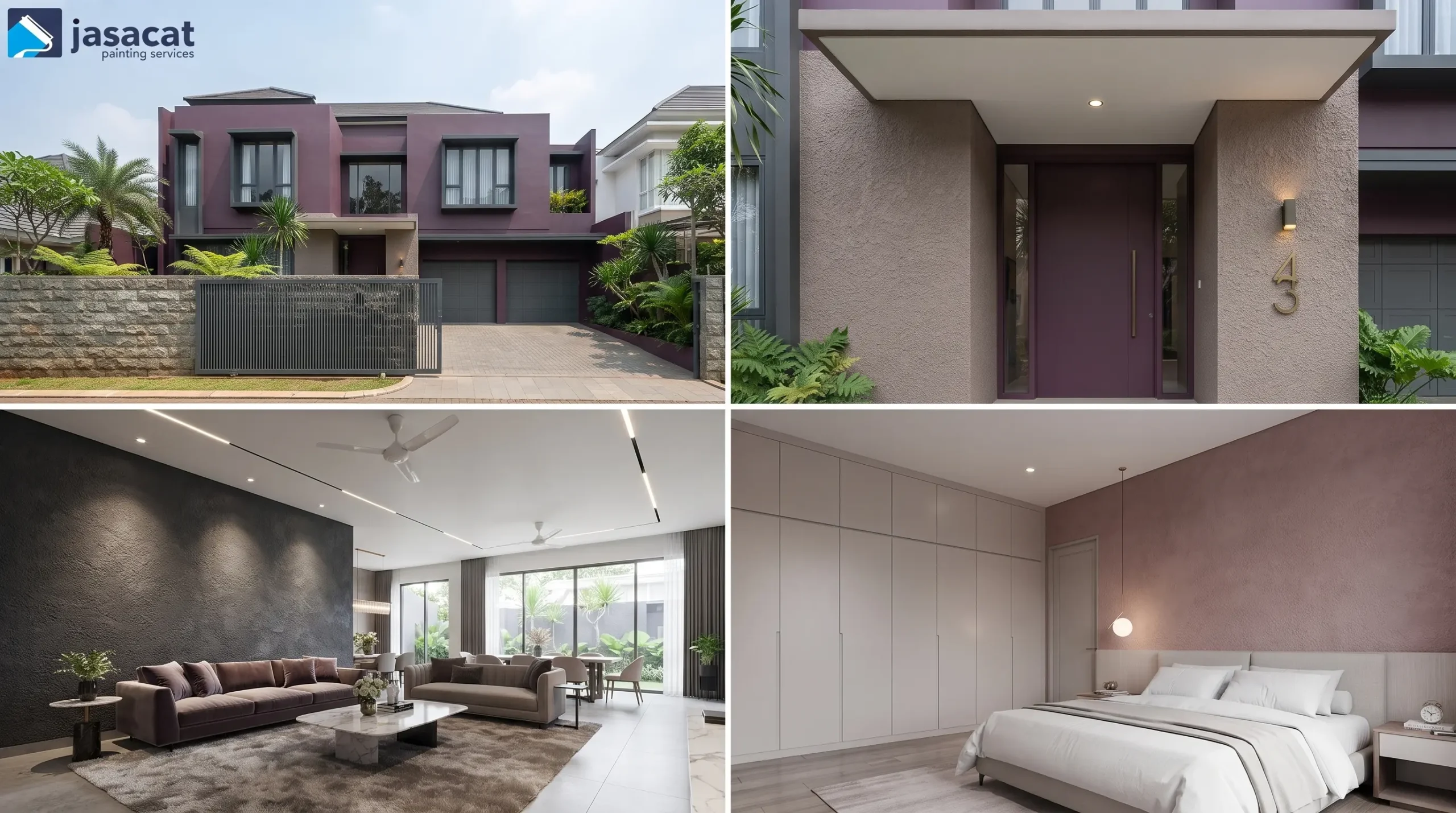 Warna Aubergine Rumah Minimalis, Berani tapi Tetap Mewah