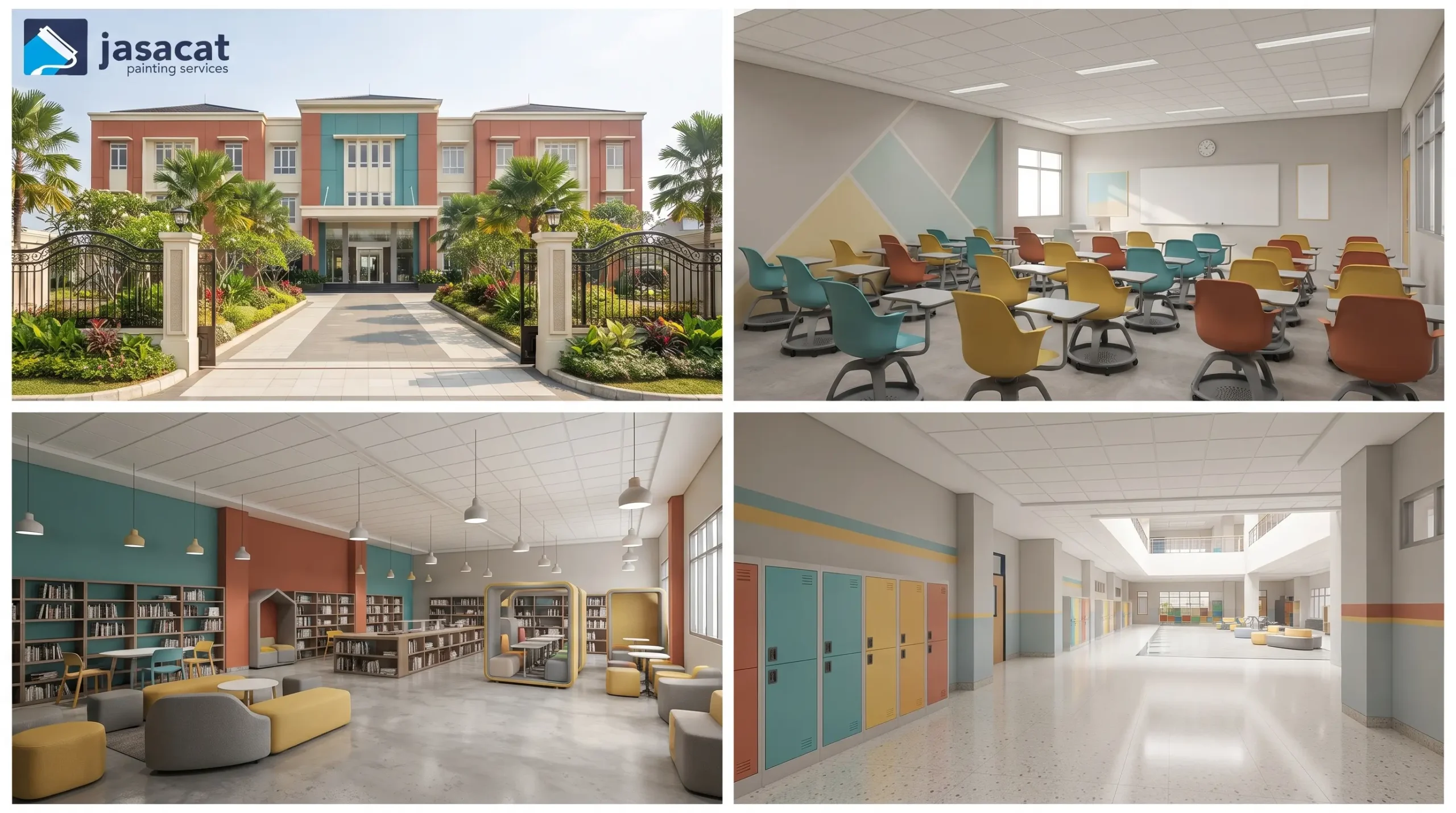 Referensi Warna Gedung Sekolah yang Atraktif dan Nyaman