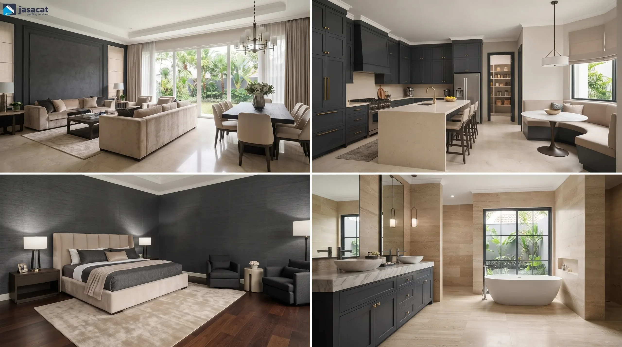 Interior Lebih Berkarakter dengan Kombinasi Charcoal dan Beige