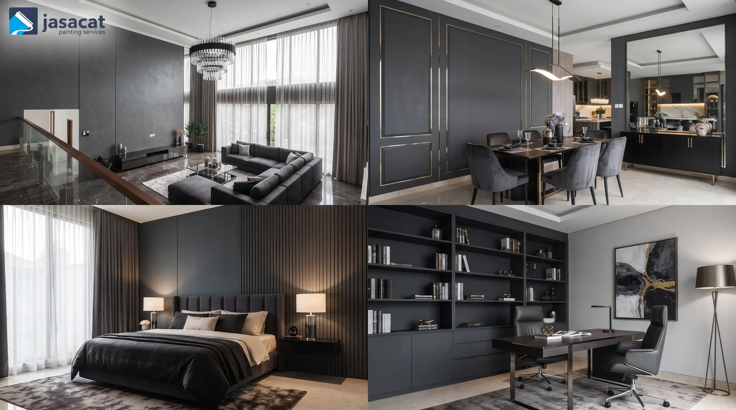 Kesan Tegas lewat Perpaduan Warna Charcoal Interior
