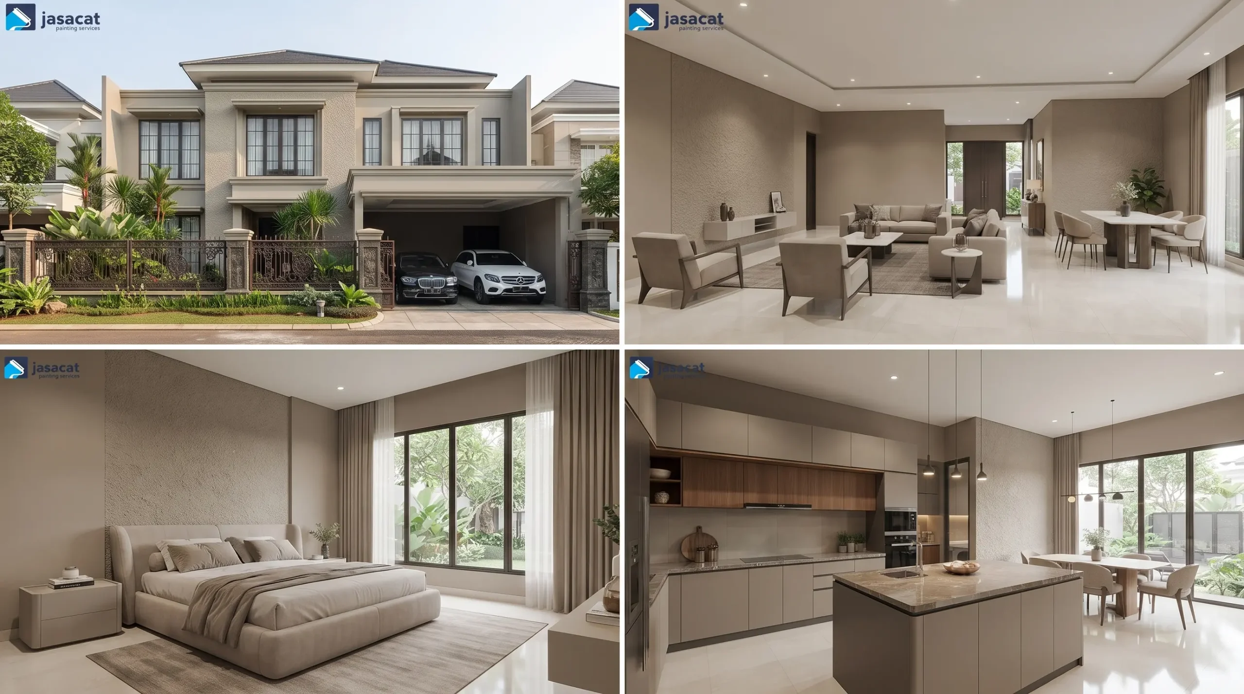 Rumah Minimalis Warna Greige untuk Nuansa Lebih Hangat