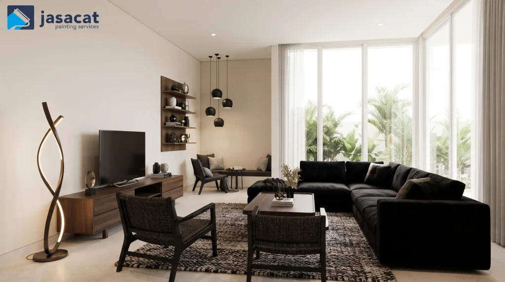 Desain rumah hitam putih