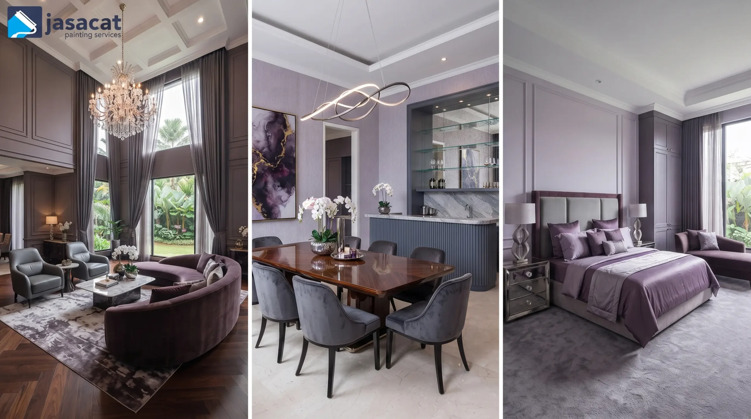 Eksplorasi Warna Ungu Keabuan Interior untuk Rumah Premium