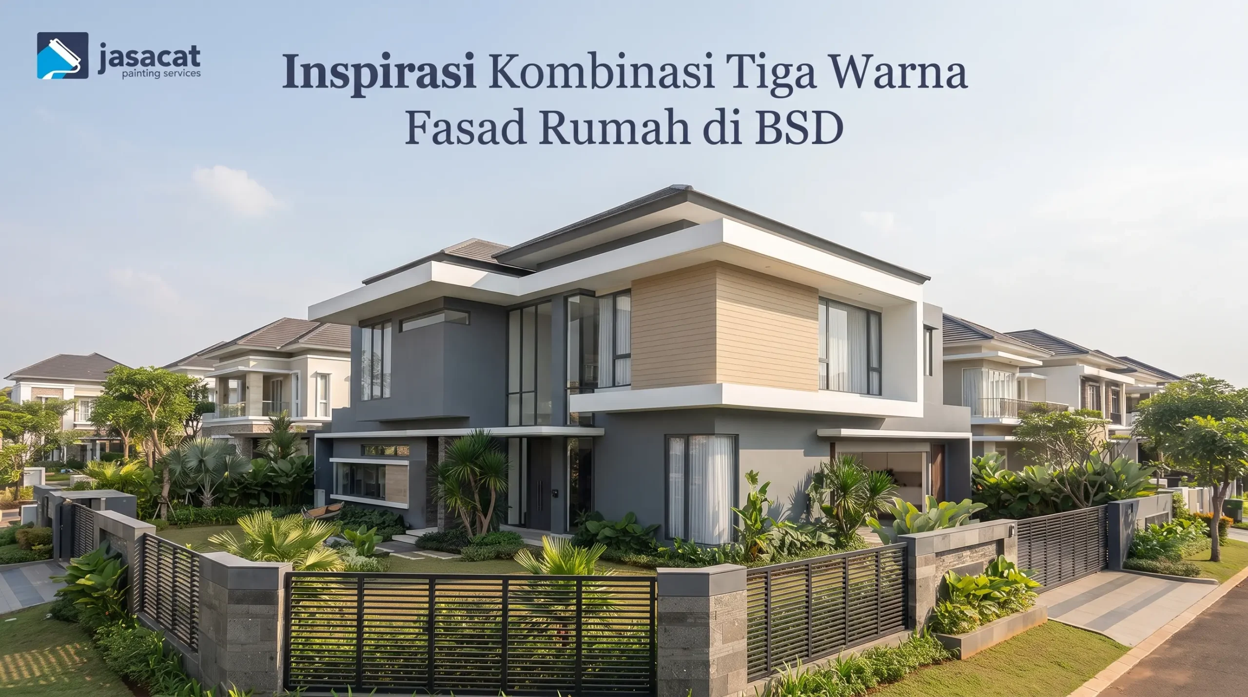 Inspirasi Kombinasi Tiga Warna Fasad Rumah di BSD
