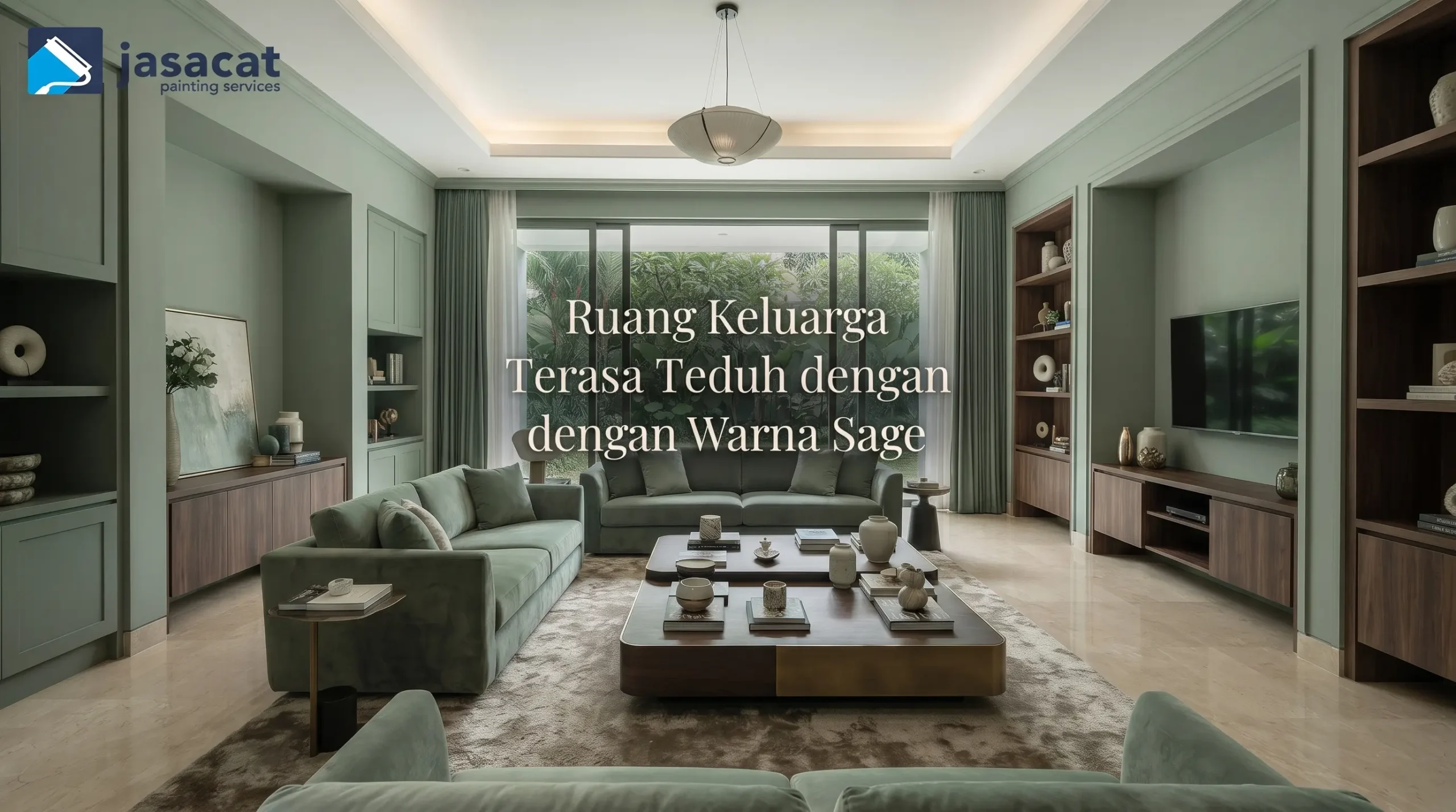 Ruang Keluarga Terasa Teduh dengan Warna Sage
