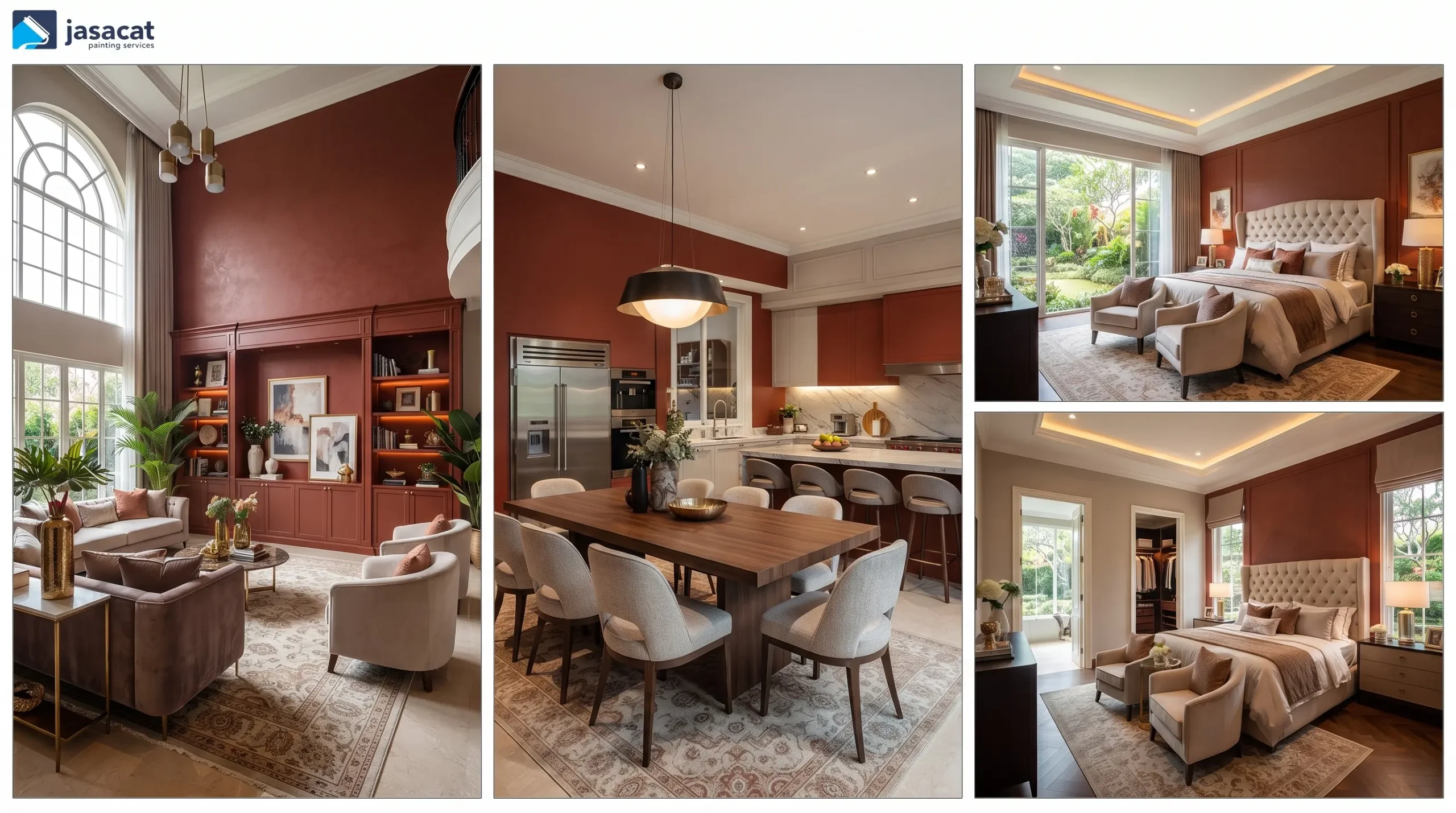 Hangatkan Rumah Menteng dengan Warna Merah Bata Interior
