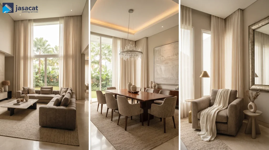 Kombinasi ivory dan taupe