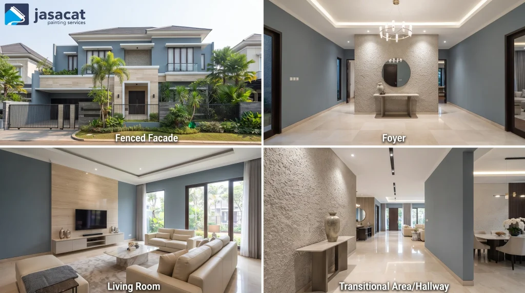 Warna Abu Kebiruan Dinding