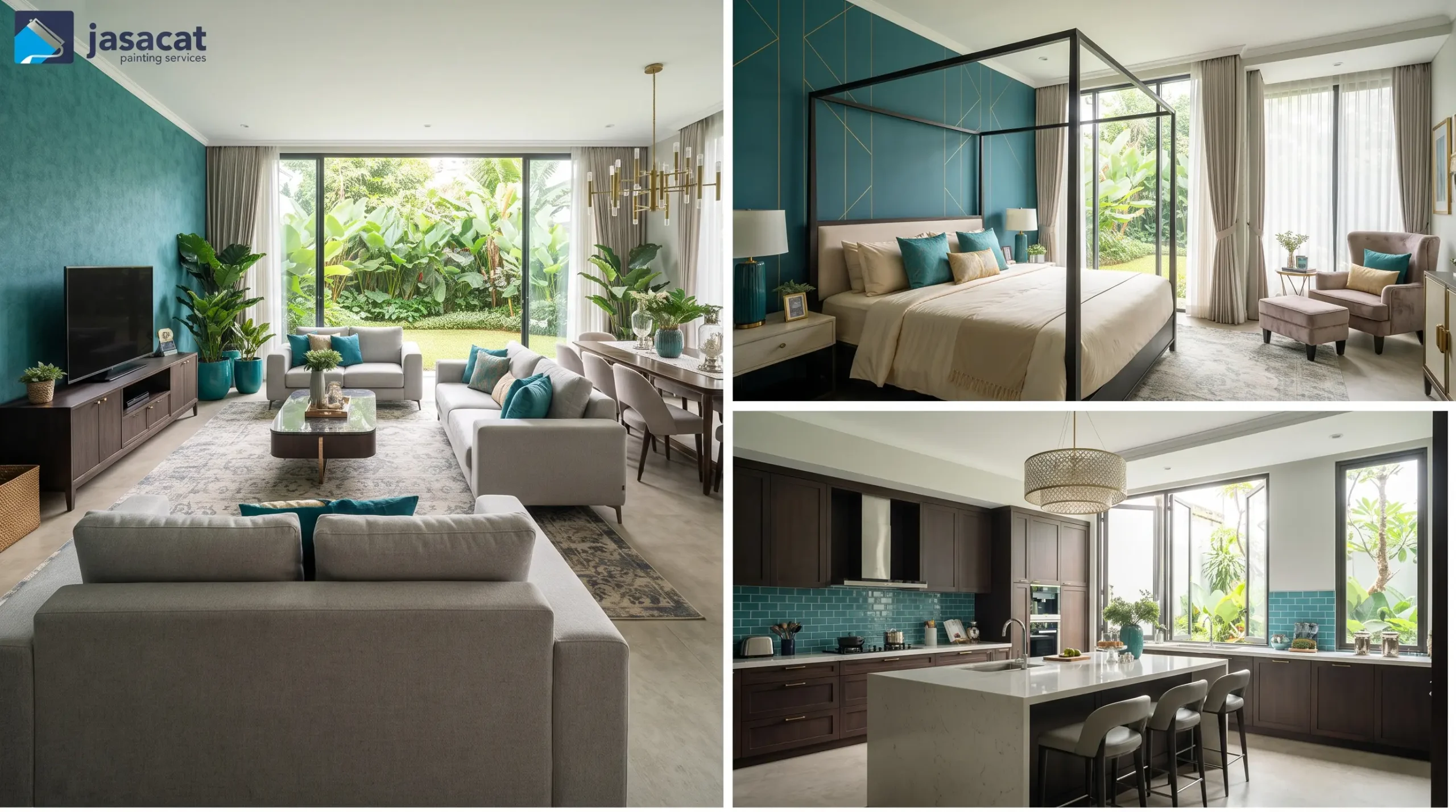 Kesegaran Ruang lewat Warna Biru Toska Interior Kemang