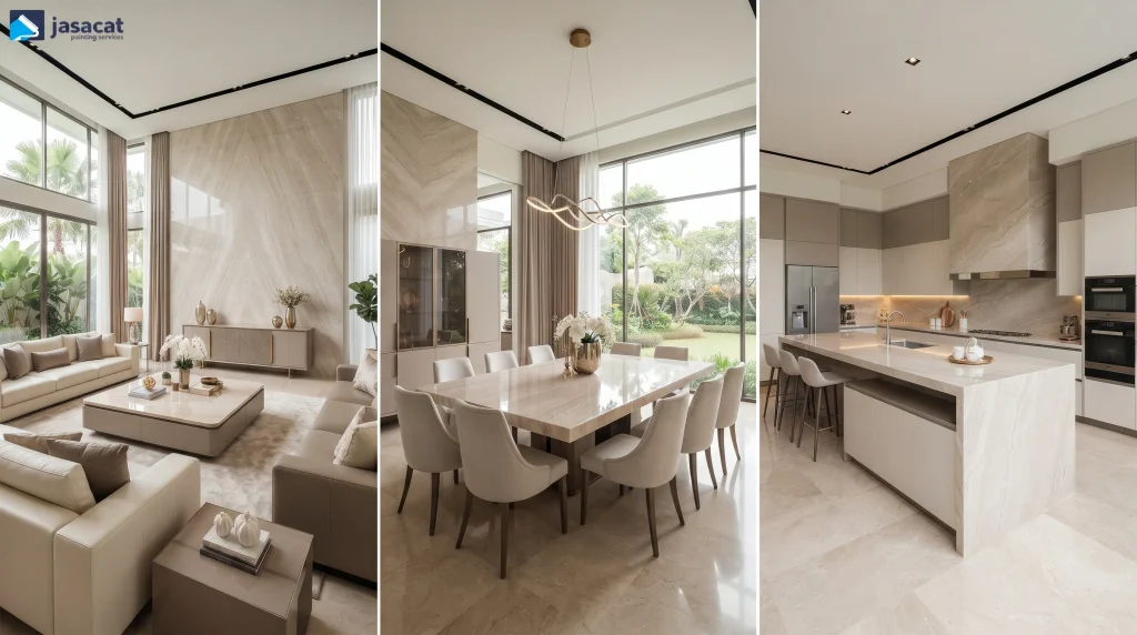 Kombinasi ivory dan taupe