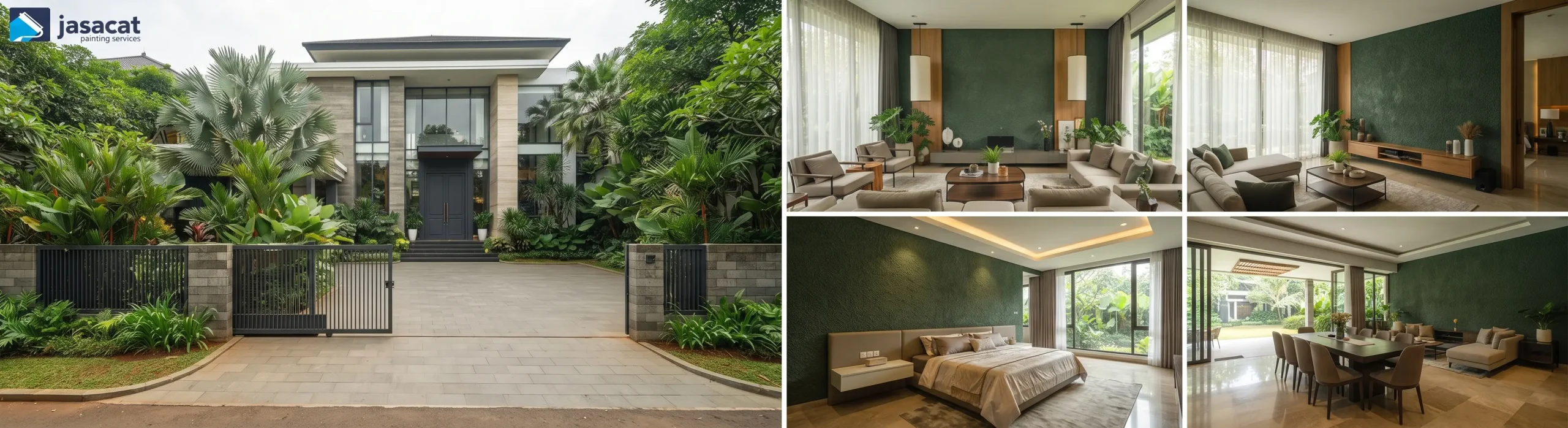 Warna Hijau Hutan Interior untuk Rumah Kebayoran Baru