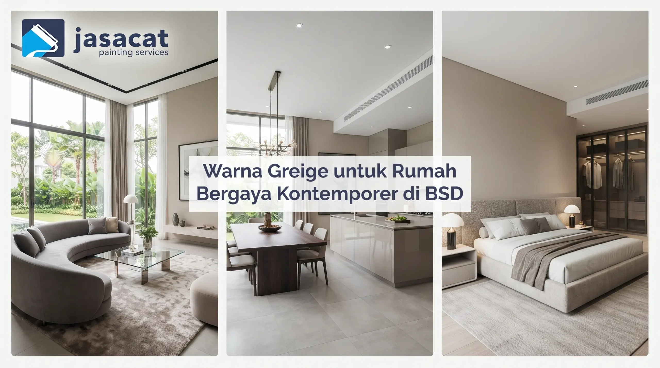Warna Greige untuk Rumah Bergaya Kontemporer di BSD