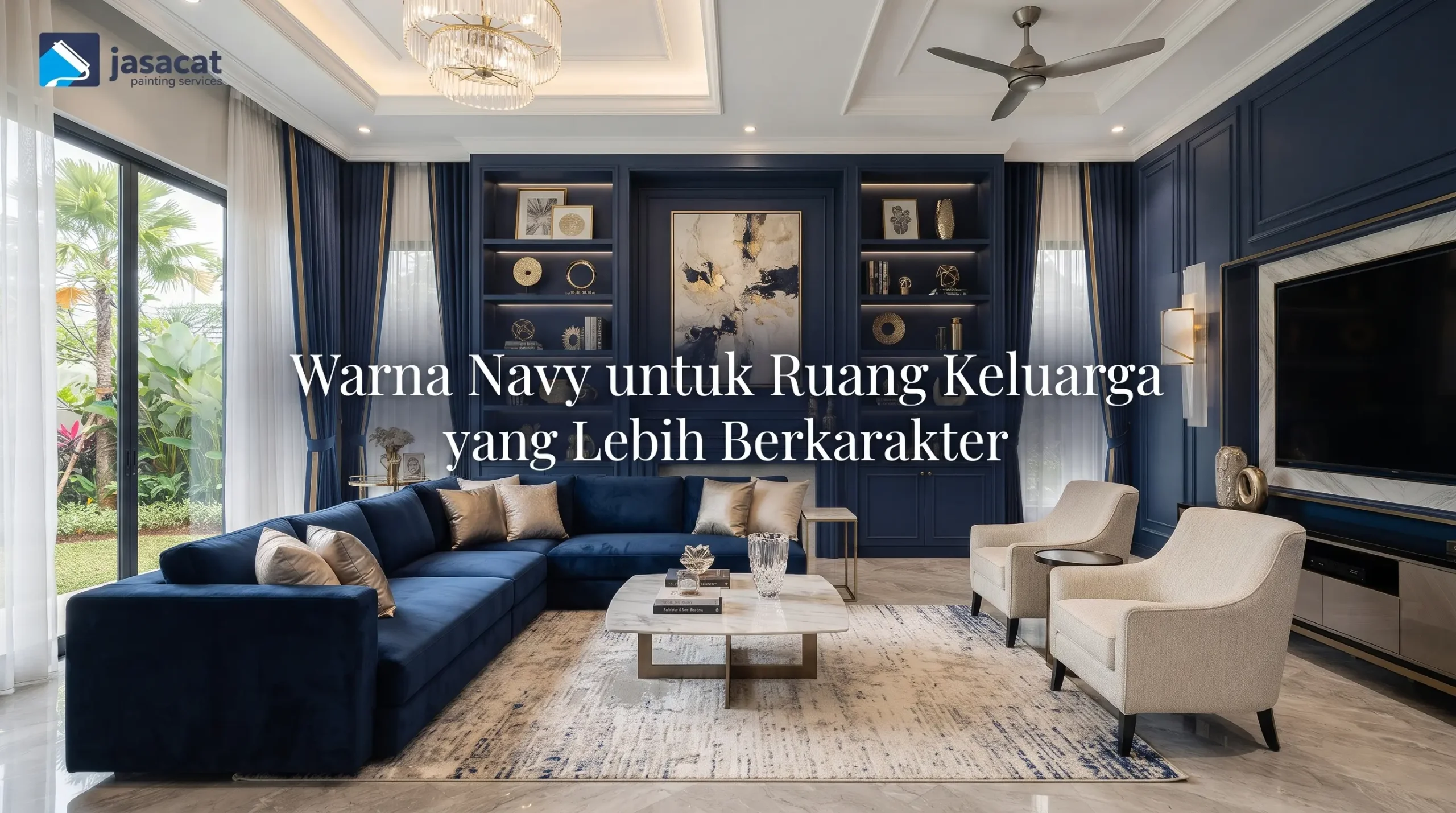 Warna Navy untuk Ruang Keluarga yang Lebih Berkarakter