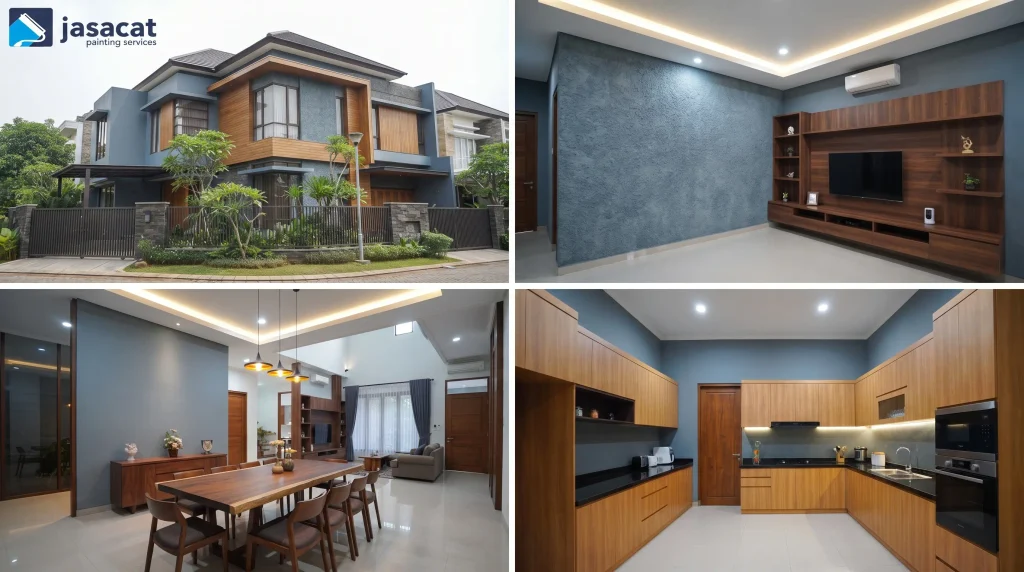 Warna Abu Kebiruan Dinding