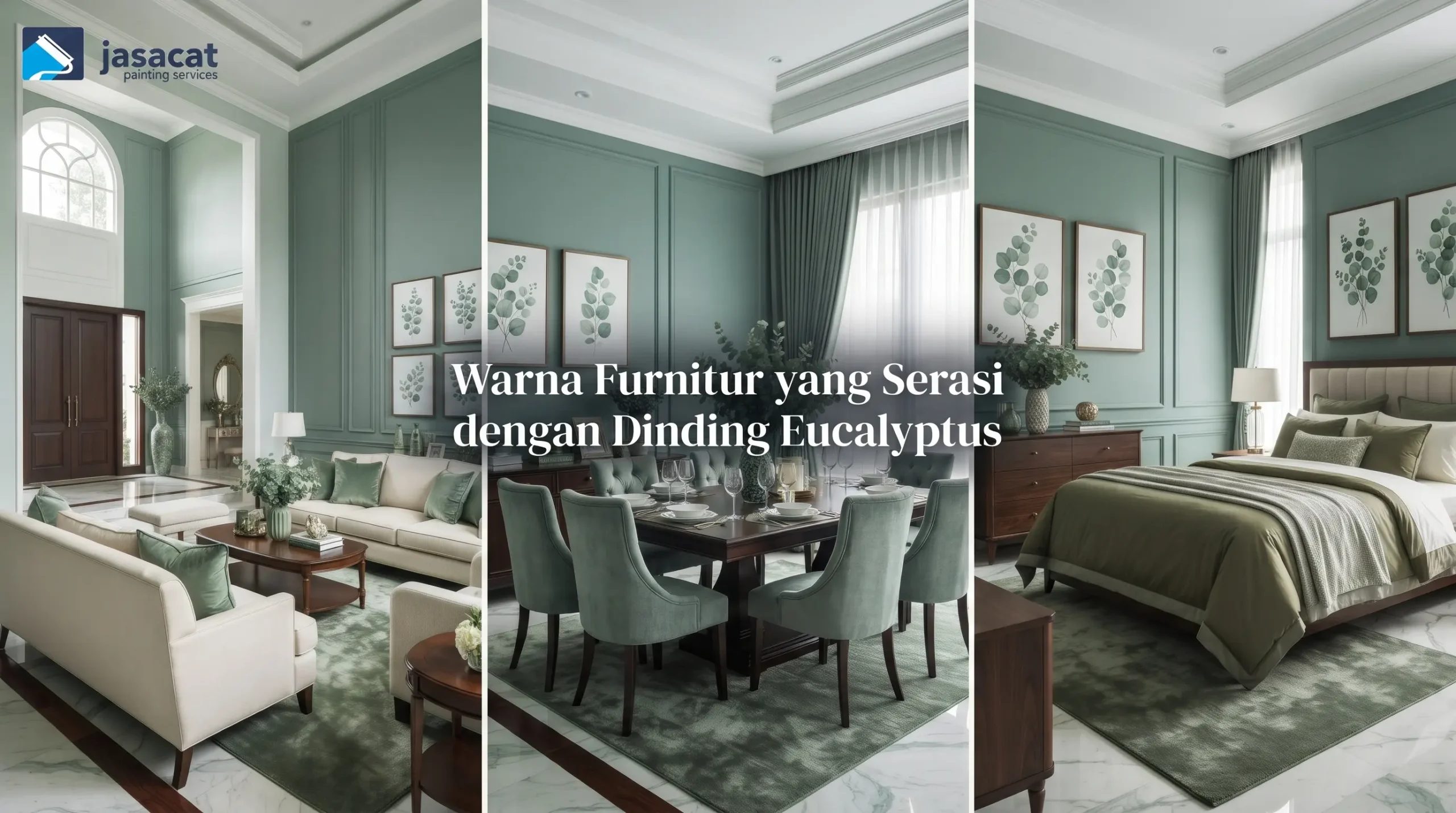 Warna Furnitur yang Serasi dengan Dinding Eucalyptus
