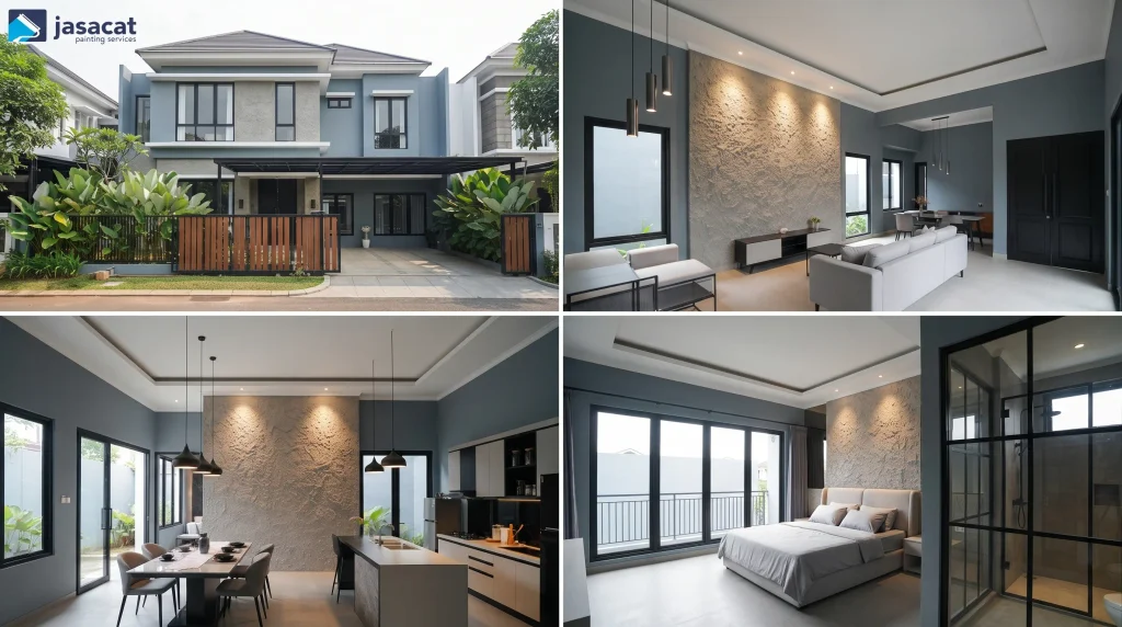 Warna Abu Kebiruan Dinding