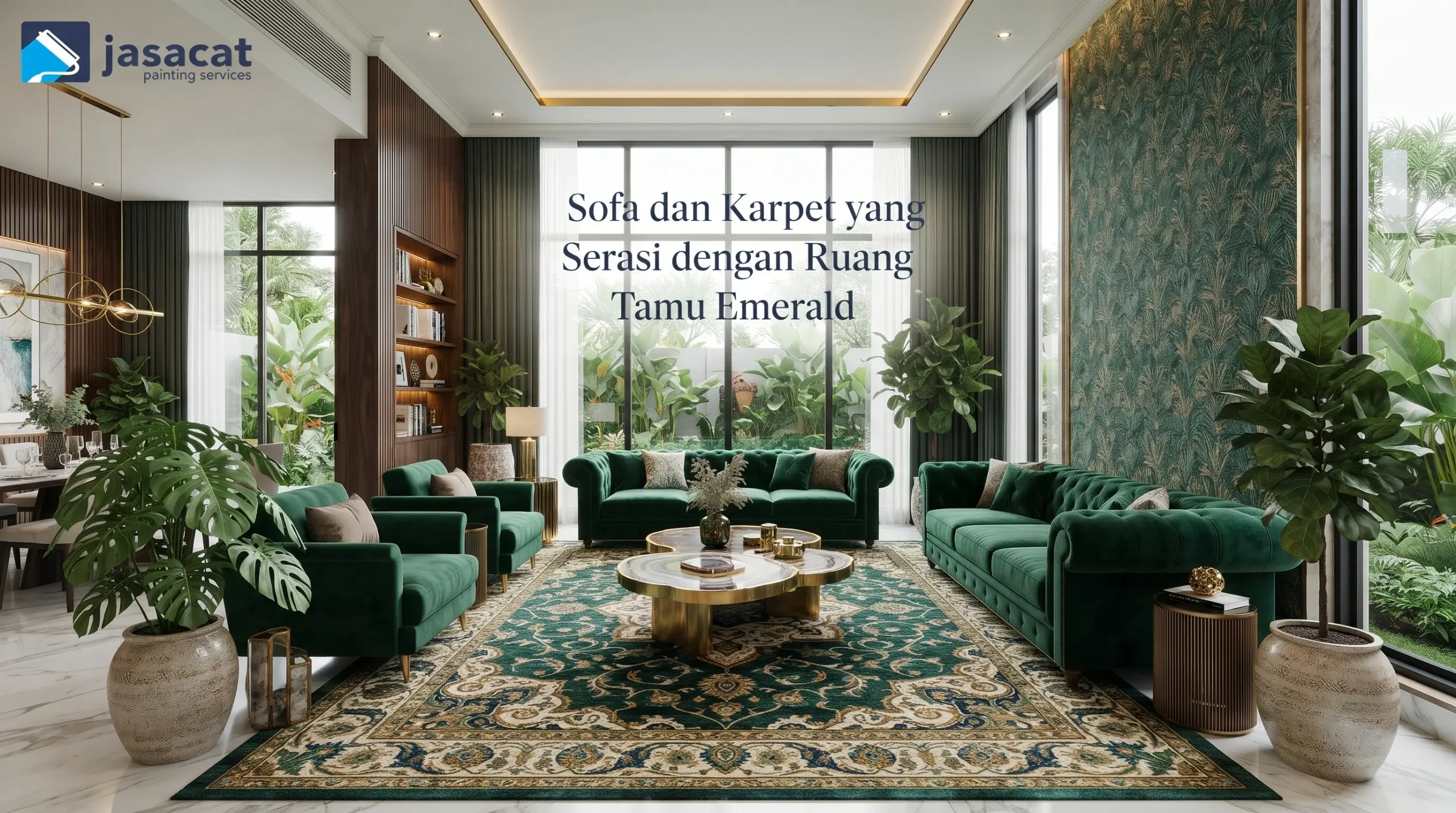Sofa dan Karpet yang Serasi dengan Ruang Tamu Emerald