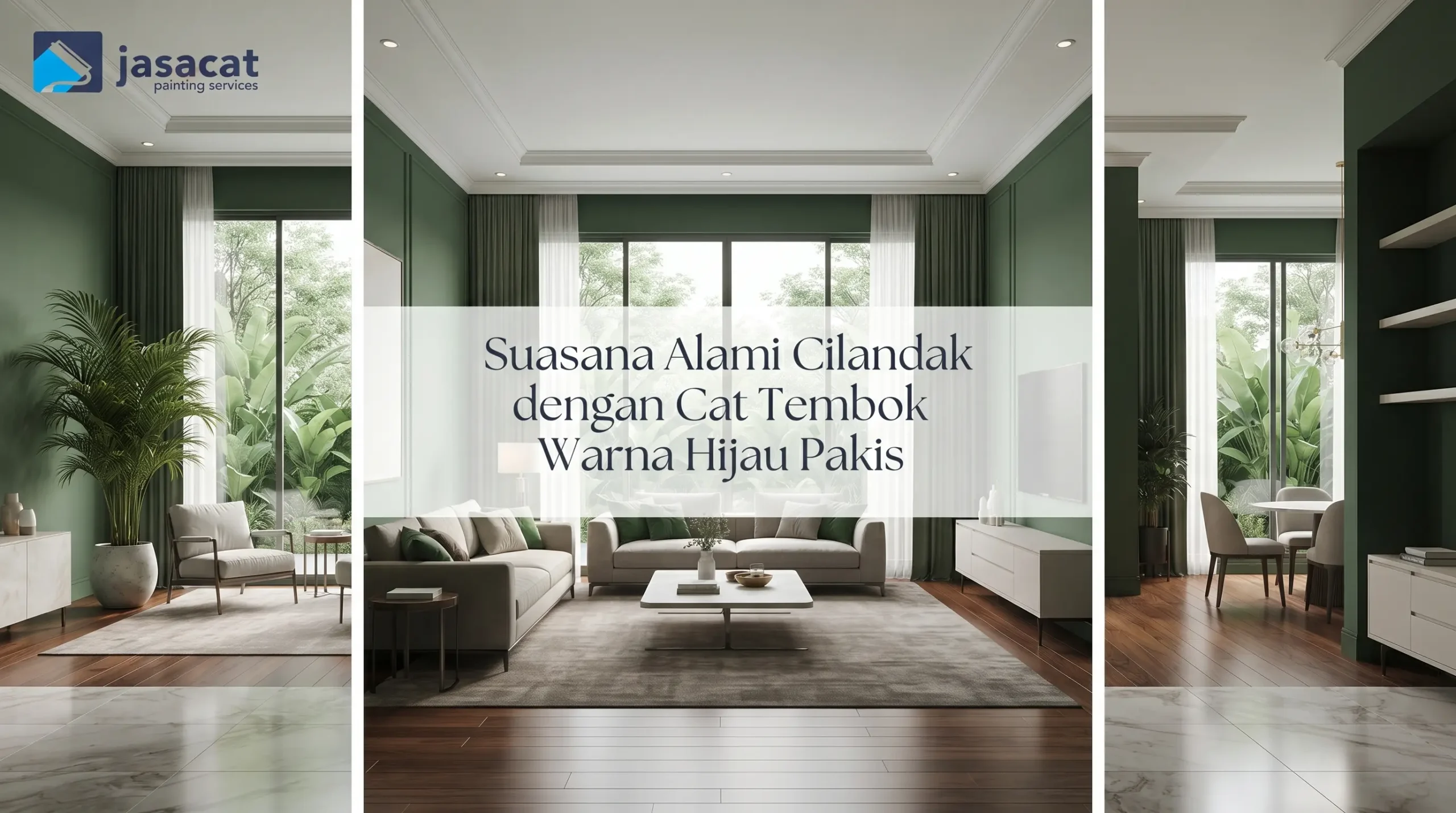 Suasana Alami Cilandak dengan Cat Tembok Warna Hijau Pakis