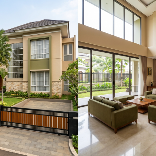 Cat Rumah Bintaro Jaya dengan Nuansa Earth Tone Hangat