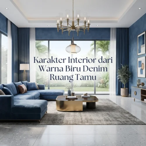 Karakter Interior dari Warna Biru Denim Ruang Tamu