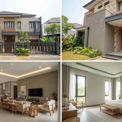 Desain Natural Look Cat Rumah Mewah Grand Wisata