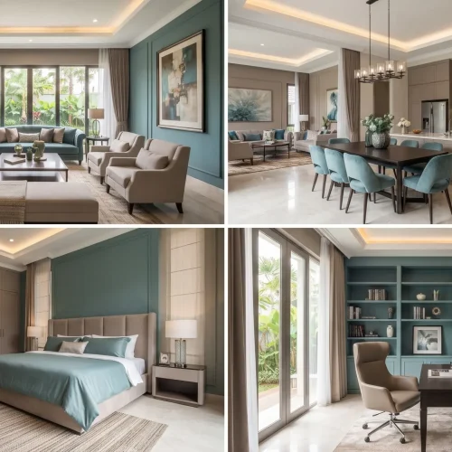 Kombinasi Dusty Teal dan Taupe untuk Interior Berkarakter