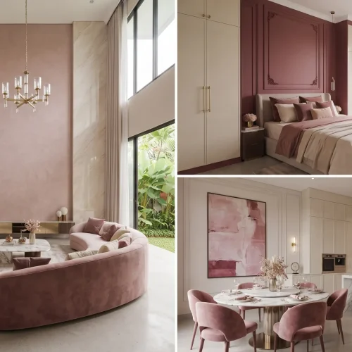 Dusty Rose Palette untuk Interior Rumah di Cilandak