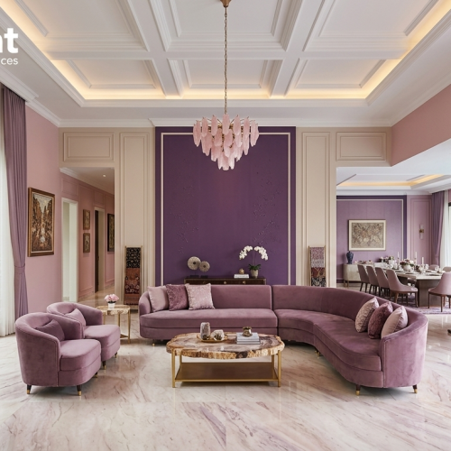 Perpaduan Warna Cat Rumah Ungu dan Pink yang Menawan