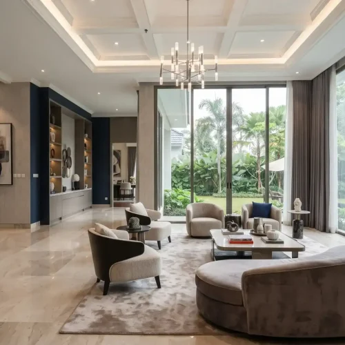 Interior Rumah Mewah Serpong dengan Warna Elegan & Terkurasi