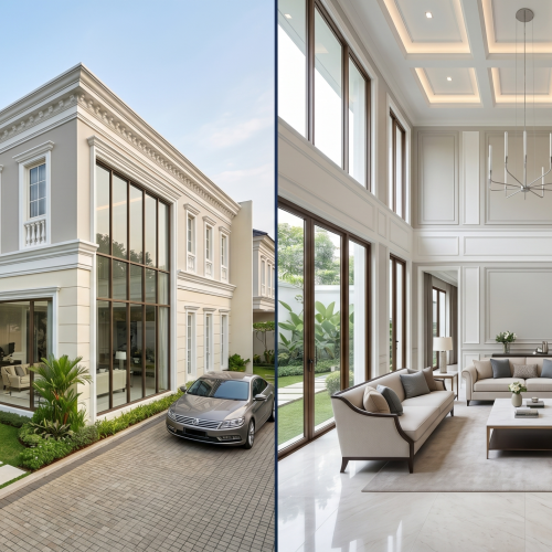 Pengecatan Rumah Klasik 2 Lantai dengan Sentuhan Modern