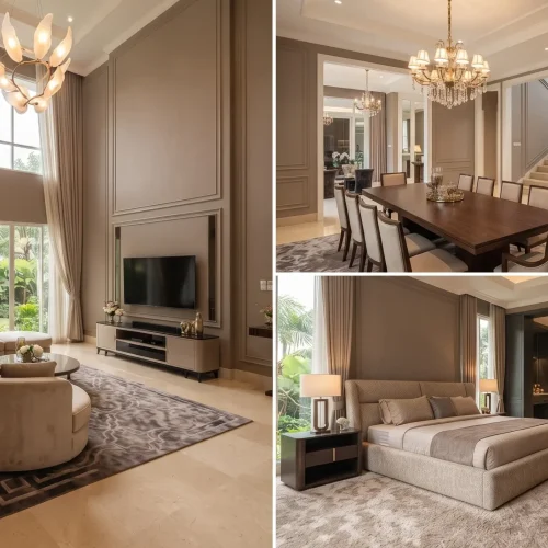 Nuansa Menteng dengan Warna Abu Kecokelatan Interior