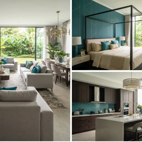 Kesegaran Ruang lewat Warna Biru Toska Interior Kemang