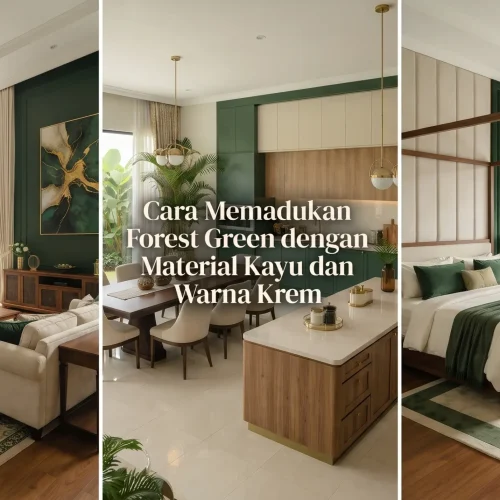 Cara Memadukan Forest Green dengan Material Kayu dan Warna Krem