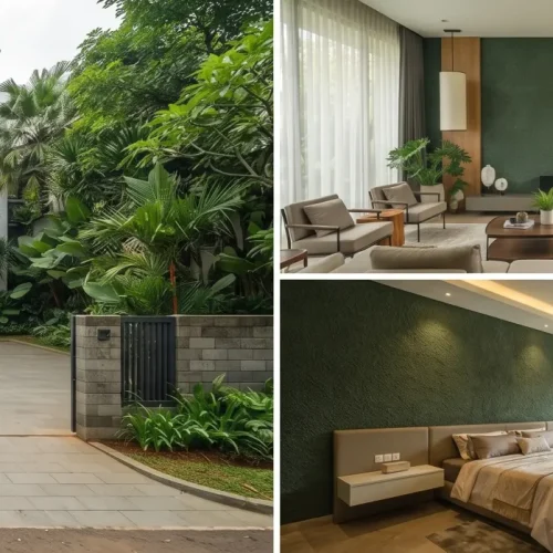 Warna Hijau Hutan Interior untuk Rumah Kebayoran Baru