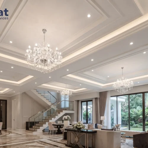 Jasa Cat Plafon Putih Elegan untuk Interior