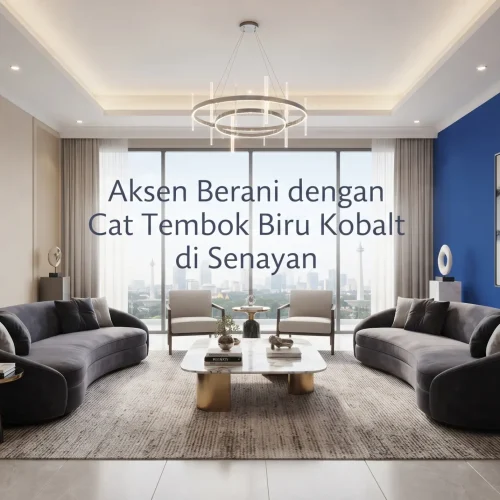 Aksen Berani dengan Cat Tembok Biru Kobalt di Senayan