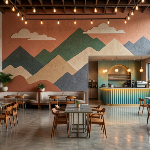 Jasa Cat Interior Cafe Aesthetic dengan Finishing Unik