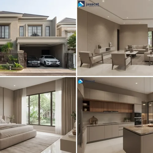 Rumah Minimalis Warna Greige untuk Nuansa Lebih Hangat