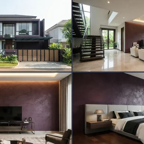 Warna Aubergine Rumah Minimalis, Berani tapi Tetap Mewah