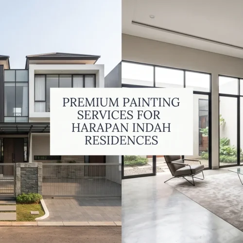 Pengecatan rumah Harapan Indah dengan gaya premium