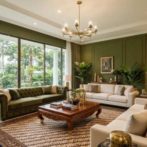 Warna Cat Olive Green untuk Ruang Tamu Elegan